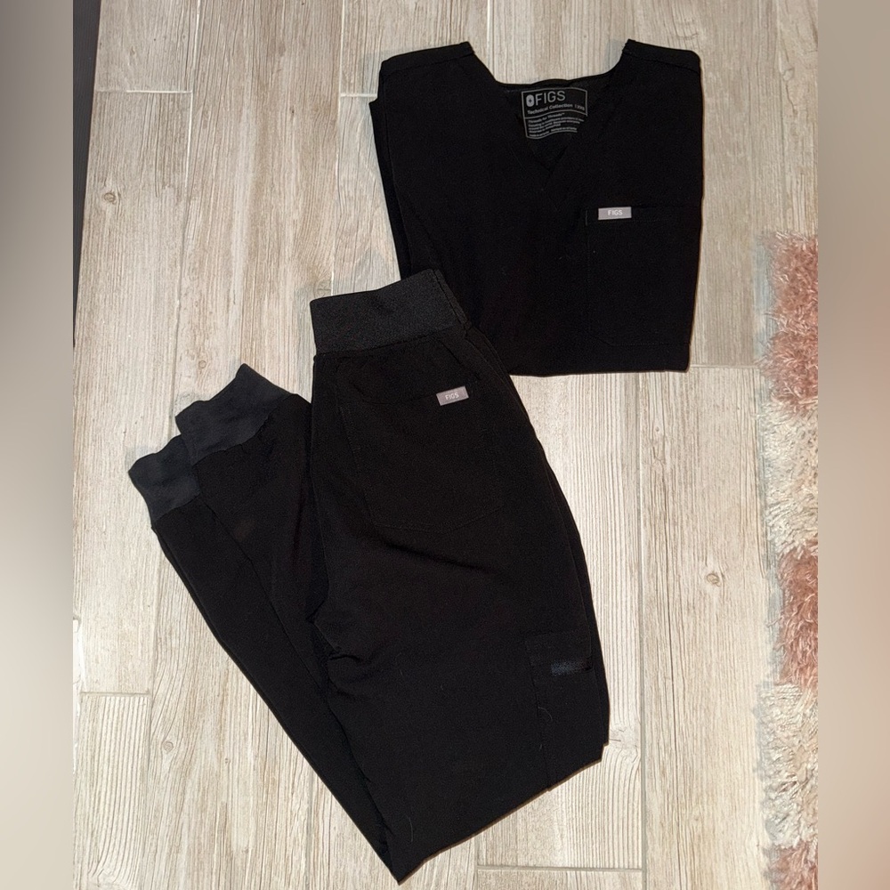 Figs Jet Black Medical Scrub Set